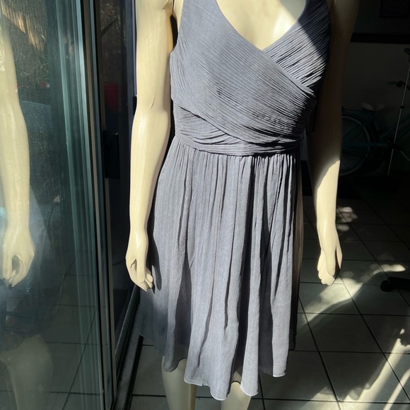 J Crew Silk Chiffon Grey Dress - Picture 3 of 14